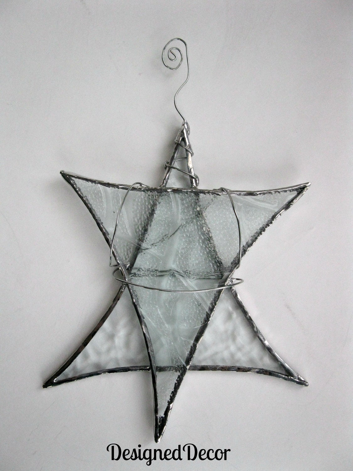 Fancy Star Stained Glass Ornament