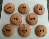 8 Wood Buttons in Cherry 3/4 Inch