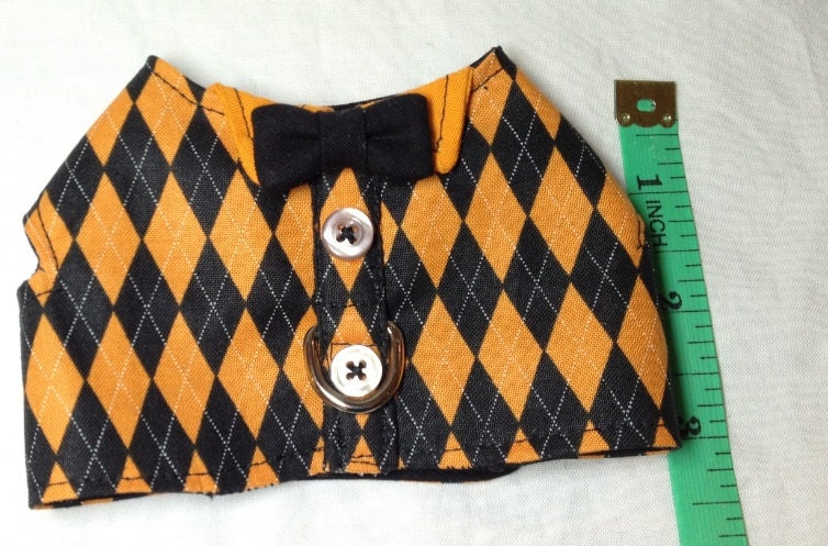 xx-Small Halloween Argyle Dog Vest / Harness