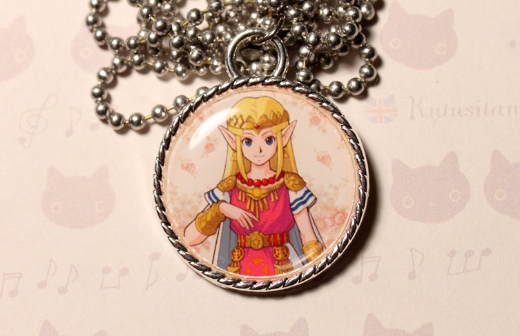 The Legend of Zelda Princess Zelda Floral Cameo Necklace