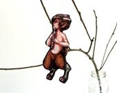 Satyr Faun Fantasy Art stuffed fabric art doll or christmas tree decoration ornament