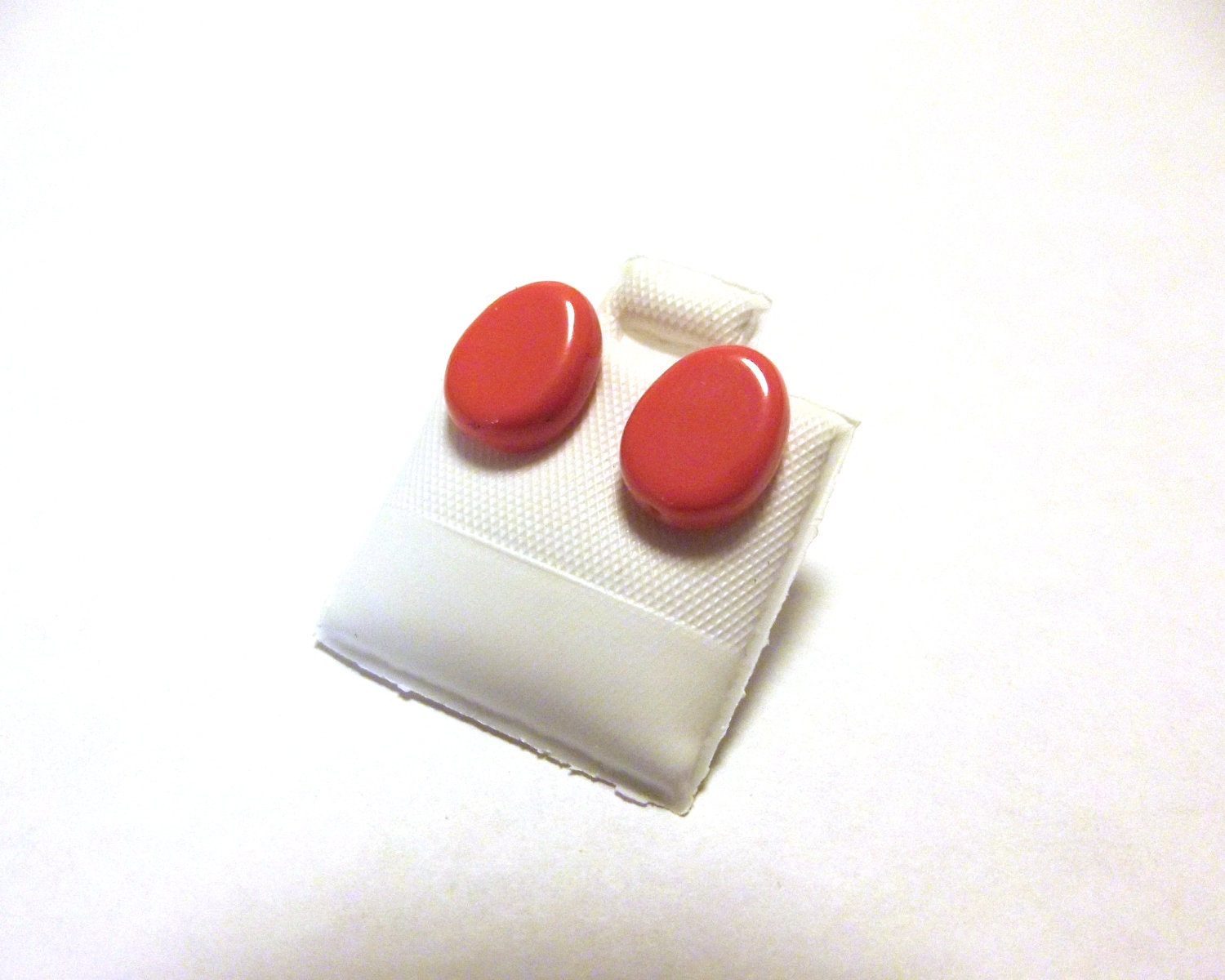 Oval Coral Stud Earrings