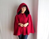 Little red riding hood - red cape wool cape winter fashion fairy tale cape coat