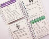 MONOPOLY CARD set of 4 shopping list memo pad  mini notebook Spiral Bound  Upcycled and Earth Friendly