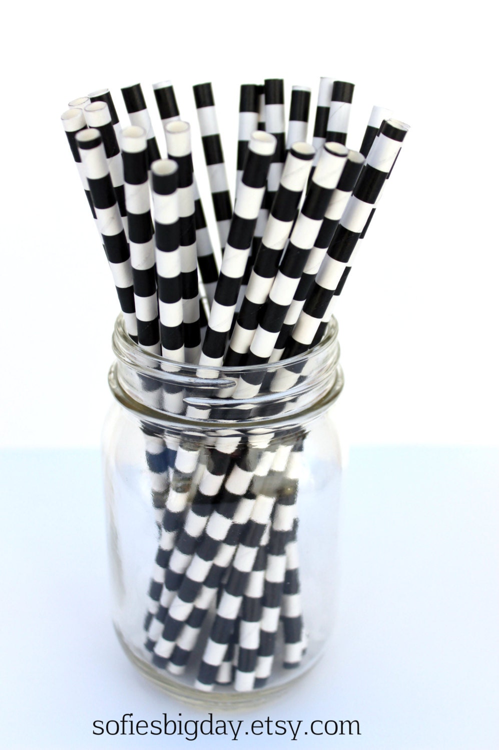 BLACK HORIZONTAL StripePaper Straws-25 Black Stripe Straws-paper straws-black paper straws-retro paper straws-25 count Il_170x135