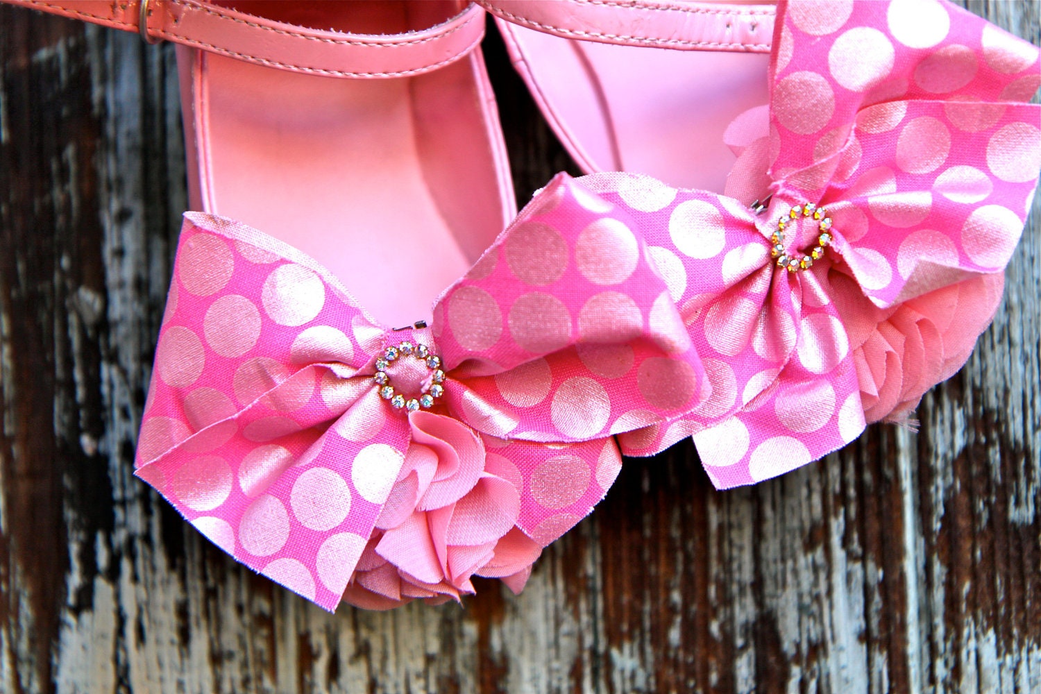 Princess Pink Polka Dot Shoe Clips