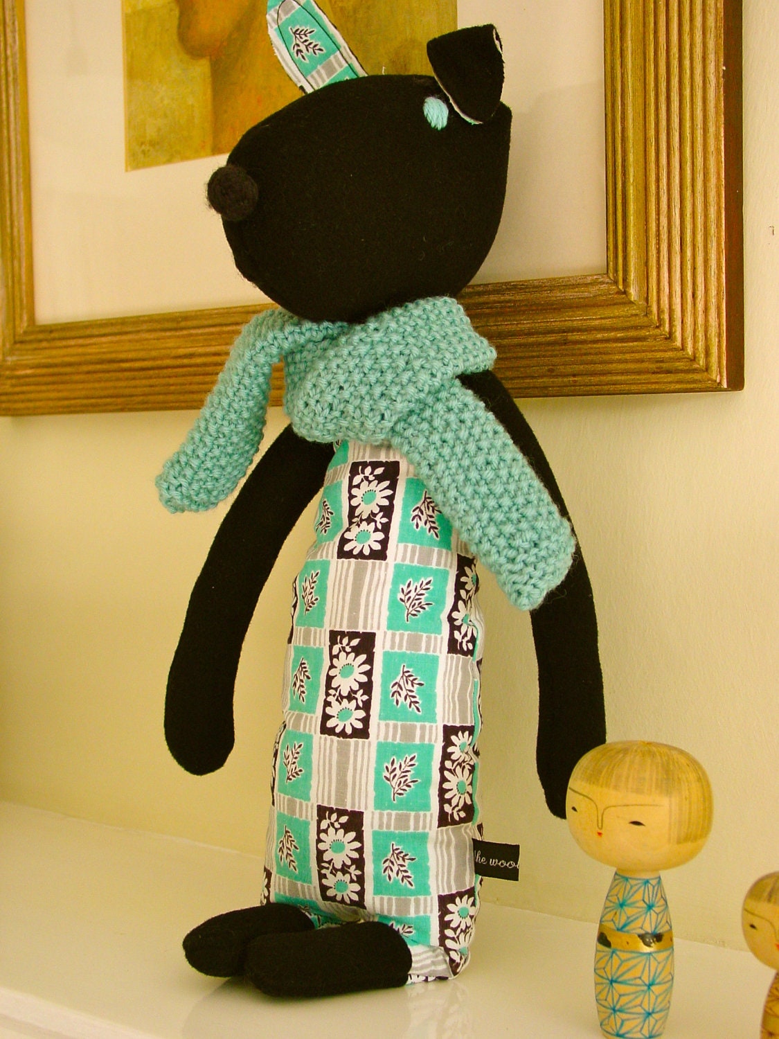 Toy, Dog, Soft Toy, Plush, OOAK, Handmade, Wool, Bessie, UK Seller