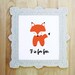 F is for Fox woodland animal nursery portrait illustration
