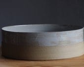 MTO Stoneware bowl grey serving bowl sand color clay with grey glaze ceramic pottery mid century modern serving bowl modern