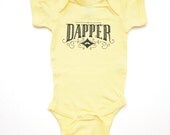SALE - Mustache Dapper Onesie - Yellow and Black
