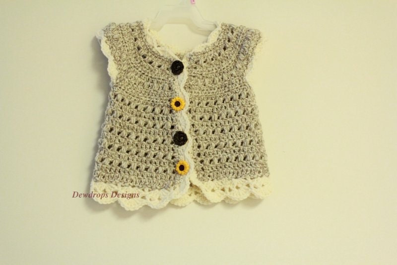Pattern: Crochet Sweater Jacket Bolero Baby Newborn Toddler Winter wear Girls Trendy Cute Dewdrops Designs