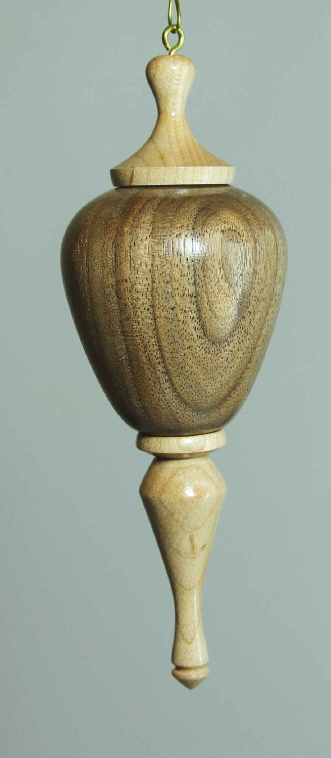Christmas Ornament, Elm with Maple pendent