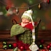 Newborn Christmas Elf Hat, Boy Hat, Girl Hat, Green Long Tail Stocking.