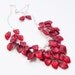 Red Statement Necklace, Bib Necklace, Flower Necklace, Nature Jewelry