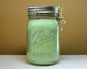 Enchanted Apple Scented Candle in Mason Jar, Green Soy Candle