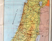 Vintage map Israel poster modern modernist graphic design typography geography wall decor decoration mod