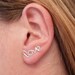 LOVE Earring, Sterling Silver plated. LOVE Handwritten Single Stud Earring. Cartilage. Pierced ear cuff.