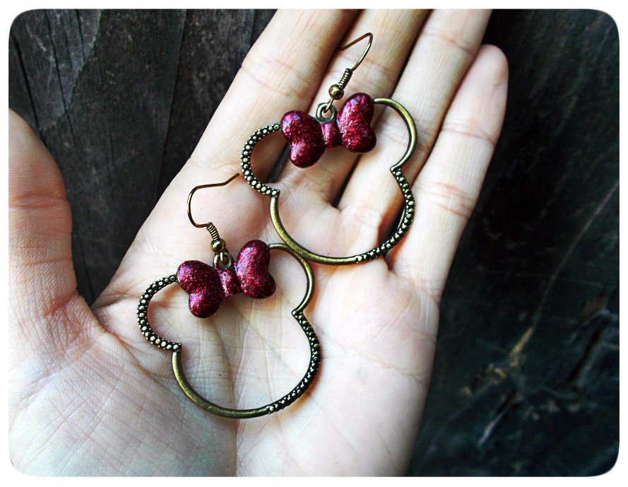 Minnie Mouse Bronze Earrings