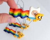 Nyan Time, Adventure Time Nyan Cat, Jake and Finn, Geek Necklace, Jewelry