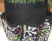 Monogrammed Bingo Bag Tote/ Craft Bag in Summer Blossoms