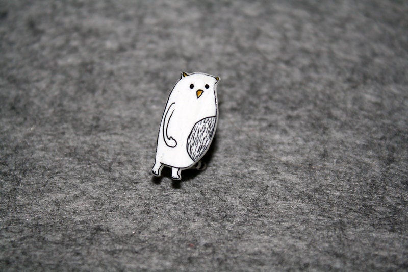 Yoyo the little bearbird (hand drawn on shrinky plastic)