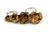 Black and Gold Bloom Double Ring (adjustable)