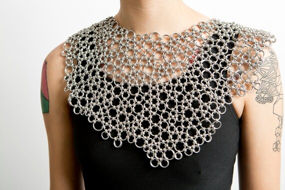 Chainmaille ONE of a KIND Japanese lace necklace collar Custom Made