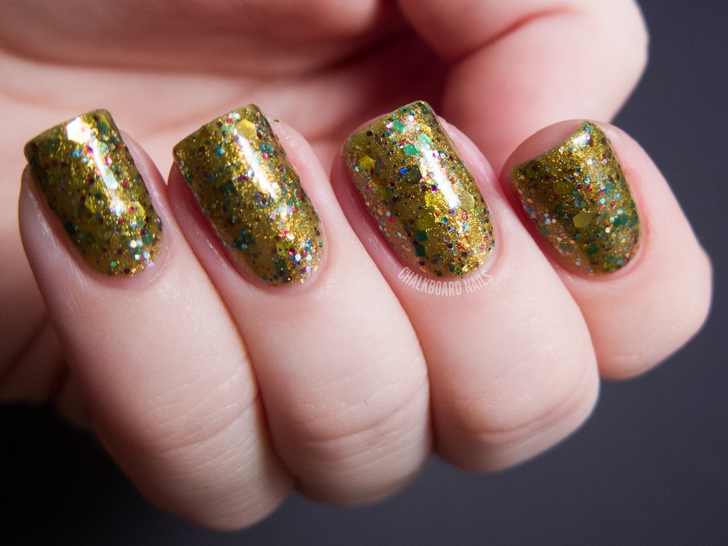 Pack of Freaks Nail Polish - epic glittery golden green