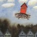 Escape Of The Red House watercolor original painting fairytale art flying roots Susan Sorrell Hill
