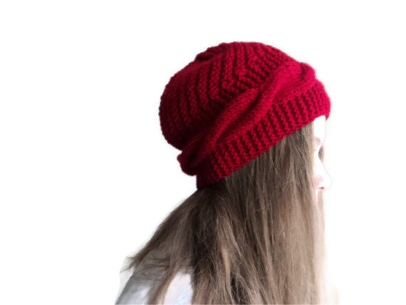 Spring  hat, handmade hat,  red hat, knitting hat, wool hat, ready to shipping. - beyazdukkan