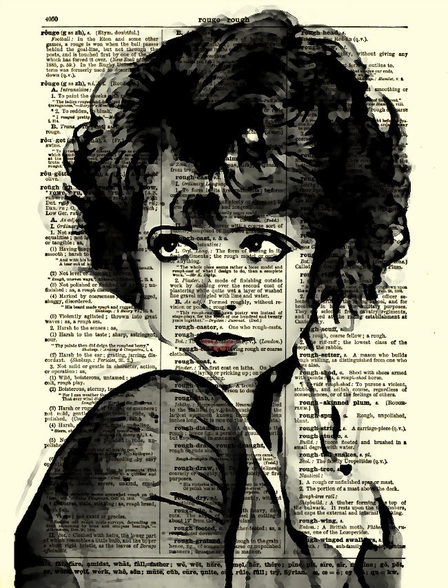 Clara Bow, Art Print, Antique Dictionary Page Art, Home Decor, Wall Decor