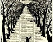 Dictionary Print The Cat That Walked By Himself on 115 Year Old Page, Cat Art, Dictionary Art Print, Book Art, Mixed Media Art, Home Decor