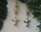 Blown Glass Angel Christmas Ornaments, Murano Style Glass Ornament, Holiday Ornament. A210