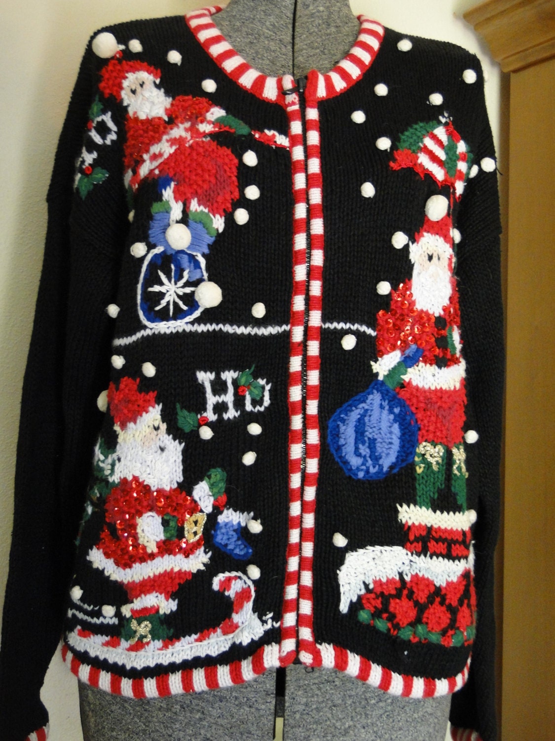 Cheap Ugly Christmas Sweater  Cardigan Tacky, Gaudy, Novelty, Holiday, by EtsyAttic on Etsy 10