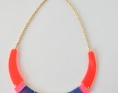 Neon transparent acrylic plexiglass necklace - MYadoria