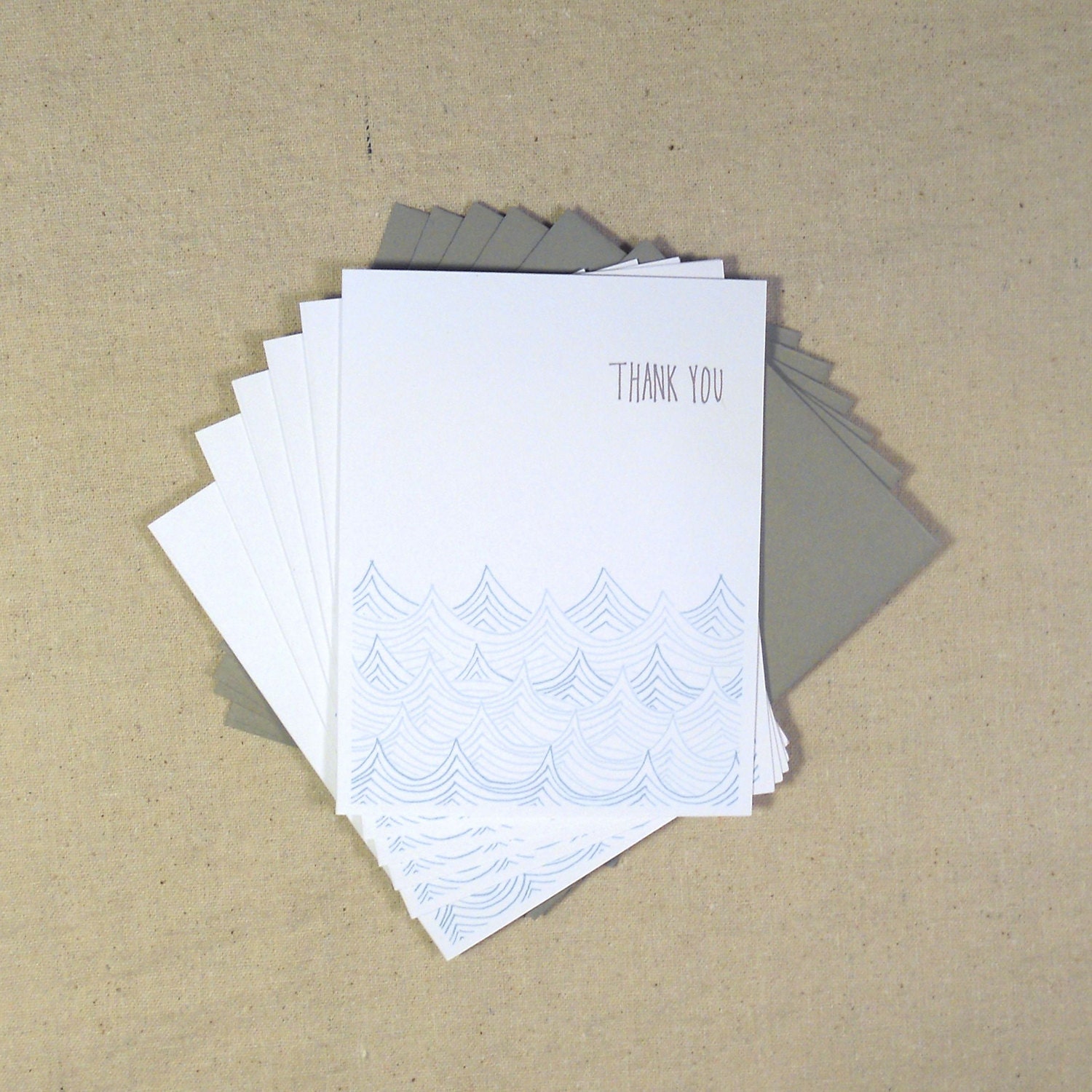 Nautical Wave Thank You Notes,  Set of 6