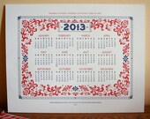 2013 Vintage Letterpress Wall Calendar