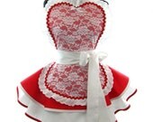 Retro Apron - Spicy French Maid Sexy Womans Aprons - Vintage Apron Style - French Maid Pin up Bridal Lace Rockabilly Cosplay