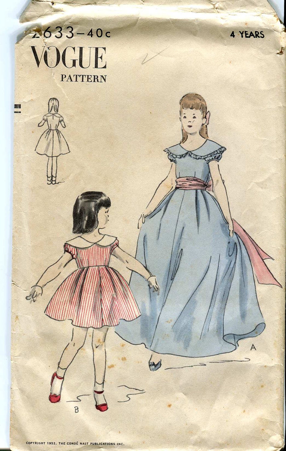 Vogue 2633 - Girls Dress Pattern - Short Dress Only