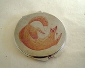 Fox Compact Mirror Illustration Art 2.75"