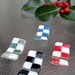 Fused Glass Chopstick Holders, Spoon Rests, Set of 4, Vanilla, Purple, Streaky Red, Green, and Blue