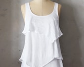 FROST- Romantic white flowy tier blouse // tunic // tank top // racerback // engagement photos // bridal // wedding