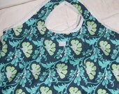 Blue flower reuseable grocery bag