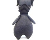 Mon Cher Pug (brown, black, burlap) pug doll, stuffed animal, toy, children, doll, soft sculpture, artist doll, jointed, kids