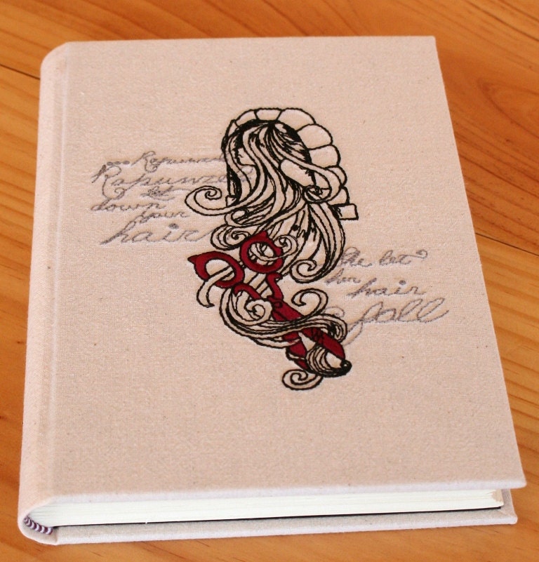 Rapunzel Grimm Fairytale Embroidered journal, notebook, diary, sketchbook