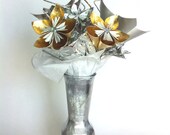 Silver & Gold Paper Bouquet, Paper Flowers, Origami Flowers, Silver bouquet, Gold bouquet, Silver Anniversary, Gold Anniversary, SGJ
