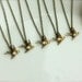 Set of 5, Five Tiny Brass Flying Swallow Bird with Pearl Necklace.  Mother Daughters. 5 Sisters. Best Friends. Family. Seniors Graduation.