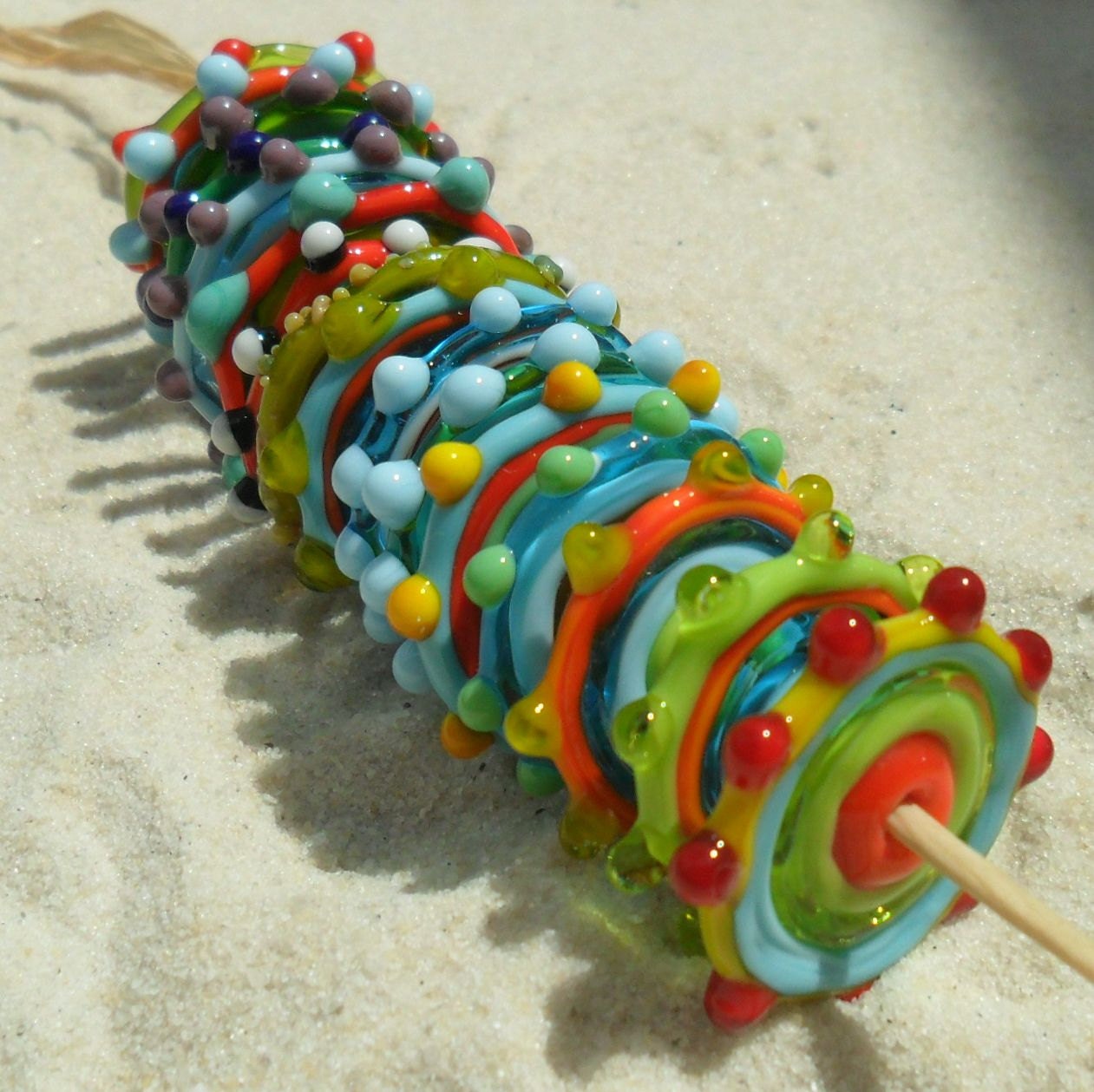 Lampwork Disks, Multicolored Bright Handmade Glass Disks, SRA LETEAM Glassymom