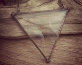 Beveled Stained Glass Geometric Pendant - Triangle
