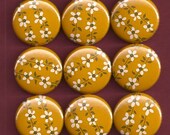One Inch Magnet Set - 1970s Wrapping Paper Flowers